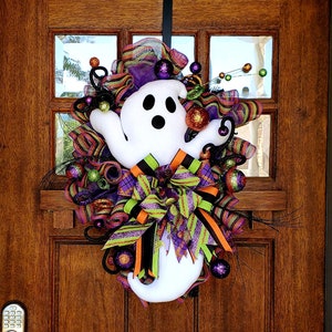 Ghost wreath, ghost swag, Halloween wreath, halloween wreath for front door, halloween ghost wreath,ghost decor,halloween swag