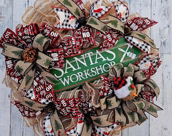 Christmas wreath, farmhouse Christmas wreath, Christmas front door wreath, front door wreath for Christmas