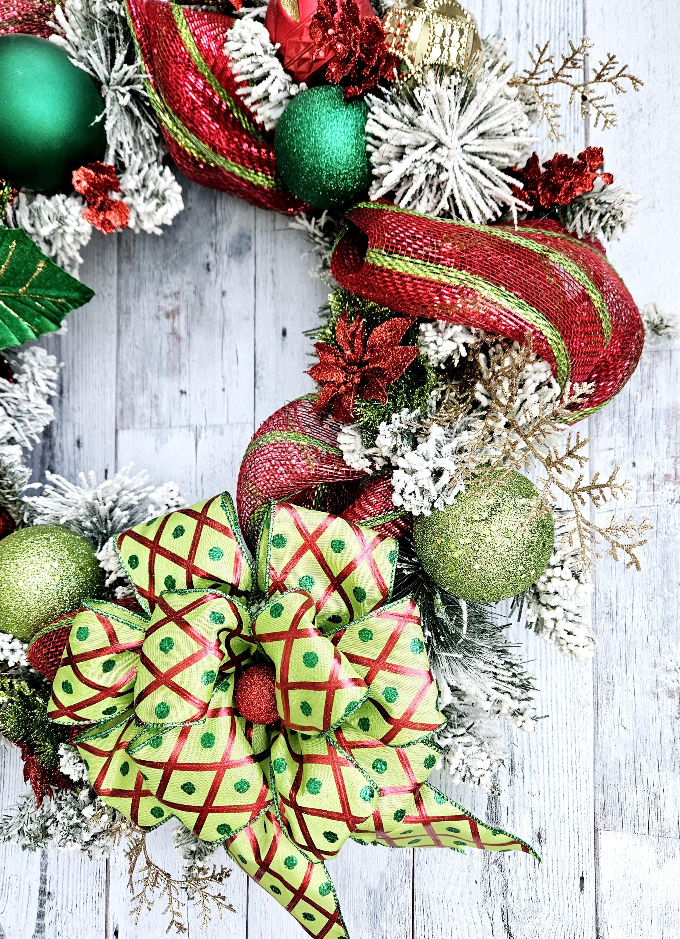 Christmas Wreath, Holiday Wreath, Red and Green Christmas Wreath