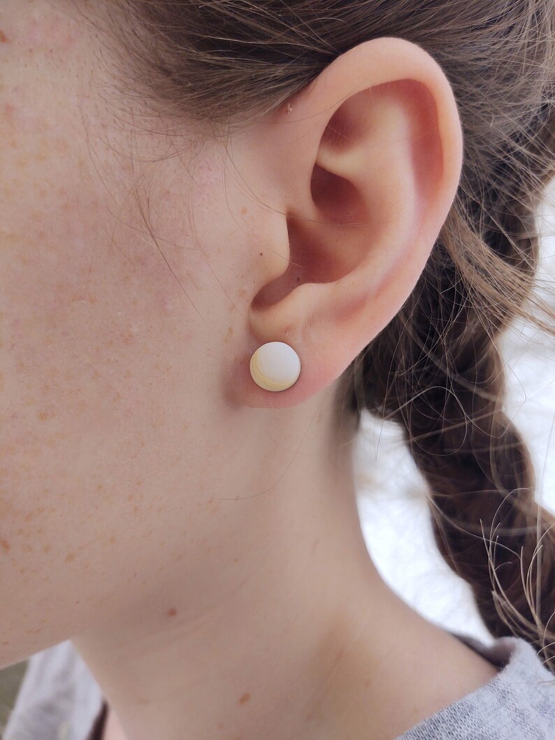 Cute Simple Dainty Rose Faded Marble Post Stud Stick Earrings