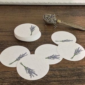 Set/20 Vintage French Lavender Designer 2" Round Blank STICKER Labels - All Purpose DIY Project Craft Pack - Bath salts/salve/room spray/ETC