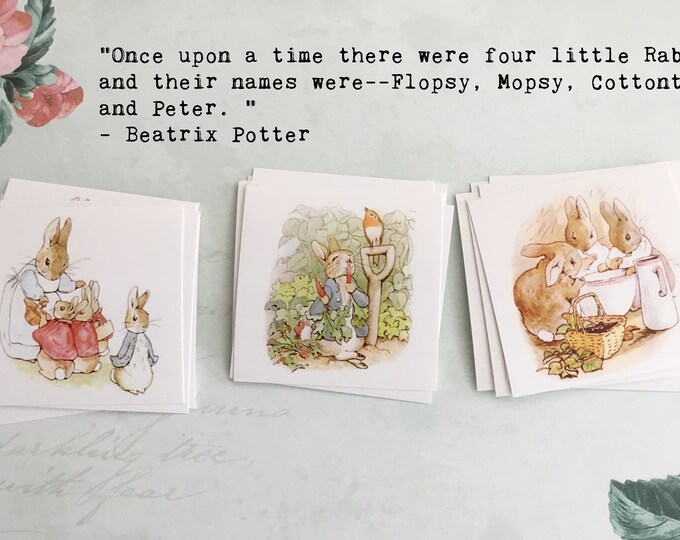 Set/24 PETER RABBIT Beatrix Potter 2x2