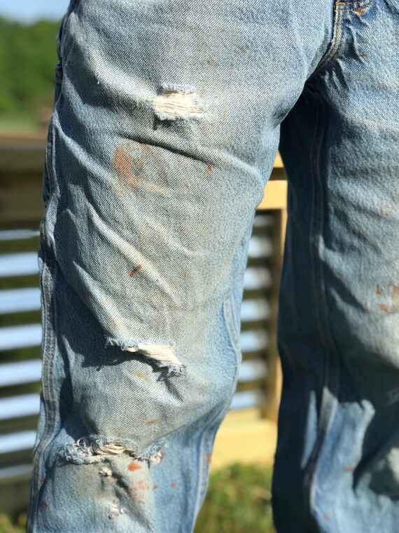 Tradesmen Worn Carpenter Jeans 33x34 - Etsy