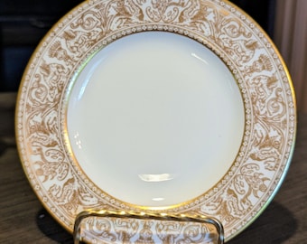Vintage Wedgwood Florentine Gold Dragons Bread Plate W4219 – Bone China, Made in England
