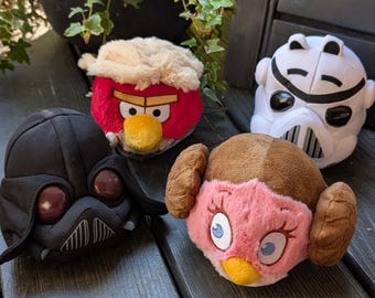 Star Wars Angry Birds Plush Set – Darth Vader, Luke Skywalker, Princess Leia & Stormtrooper