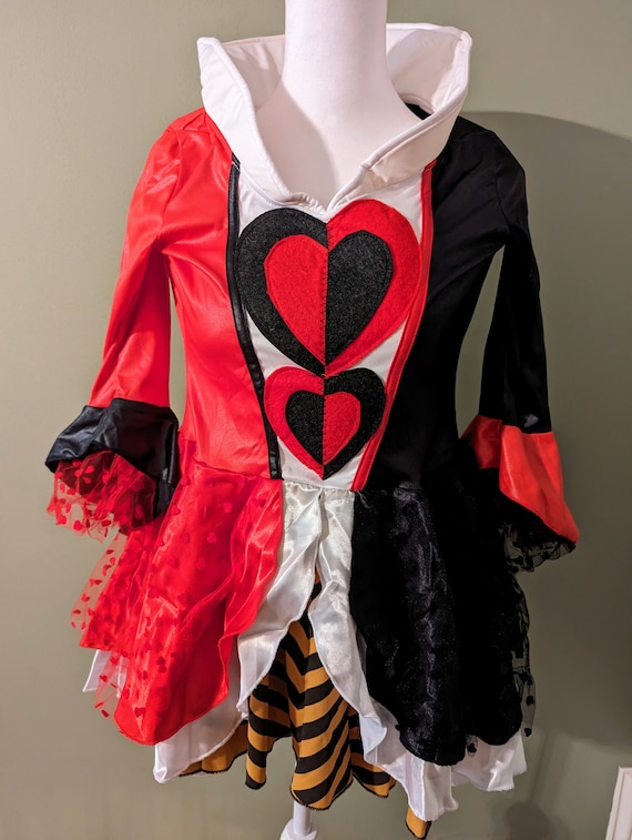 Kids Red and Black Queen of Hearts Costume Retire… - image 1