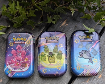 Pokémon Paldean Fates Mini Tin – Empty TCG Collectible Storage Tin