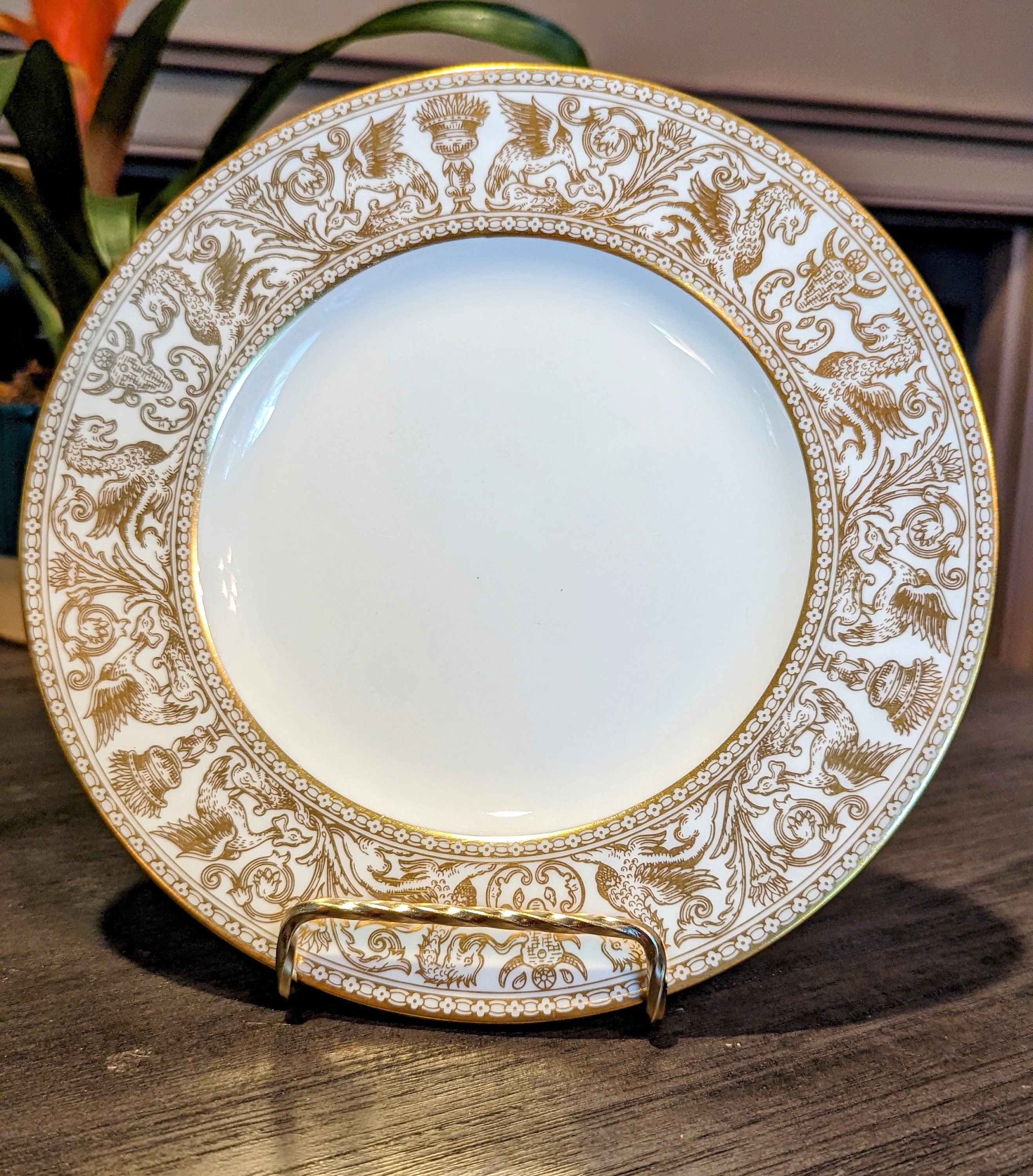 ☆ Bone China GOLD FLORENTINE W4219 プレート 5枚セット 平皿 直径22.8cm ウェッジウッド ゴールドフロレンティーン 食器 皿 札幌 北20条店 ☆WEDGWOOD Bone China GOLD FLORENTINE W4219 プレート 5枚セット