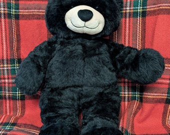 Build-A-Bear Black Teddy Bear – Vintage Retired BAB Plush – Classic Collectible Stuffed Animal