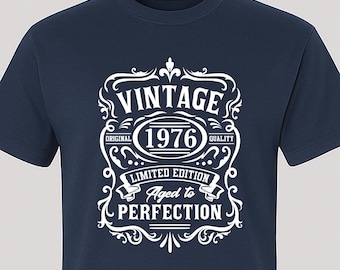 50th Birthday T-Shirt for Men: Funny 1976 Vintage Edition