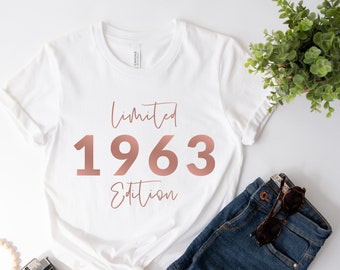 60th Birthday T-shirt, 1963 T-shirt, Birthday Gift for Women, Limited Edition Birthday T Shirt, Birthday GIFT T-shirt Gift