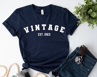 60e verjaardag T-shirt, 1963 T-shirt, verjaardagscadeau voor vrouwen, 60e verjaardagscadeau