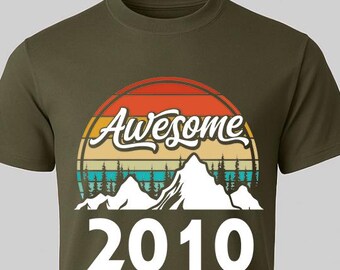 Since 2010 T-Shirt, Birthday Gift Tee, Vintage Mountain Graphic