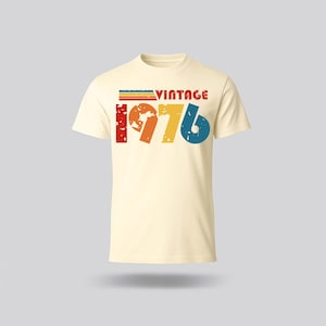 Vintage 1976 50th Birthday T Shirt 2026 fifty gift ideas Natural