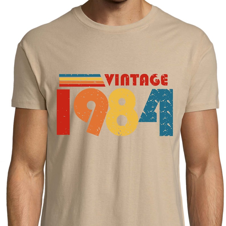 40th Birthday T-shirt, 1984 T-shirt, Birthday Gift for Women, Gift for Men Happy Birthday T Shirt, Birthday T-shirt Gift Sand
