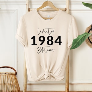 40th Birthday T-shirt, 1984 T-shirt, Birthday Gift for Women, Happy Birthday T Shirt, Birthday T-shirt Gift natural