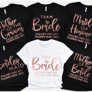 Personalised Hen Party T Shirts, Team Bride T Shirt, Hen Party Shirts, Bachelorette Party Shirts, Bachelorette Shirts, Bachelorette Gifts image 1