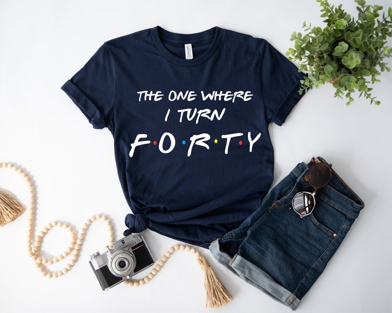 40th Birthday T Shirt 2023, 40th Birthday Gifts for Women Men, 40th Birthday Party Shirt, Birthday Gift for Mum, New Year Gift Navy
