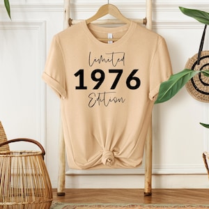 1976 Birthday TShirt UK, 50th Birthday Gifts for Women, 50th Birthday Tshirt, Vintage 1976 Birthday Shirt, Birthday Gift for Mum Grandpa sand