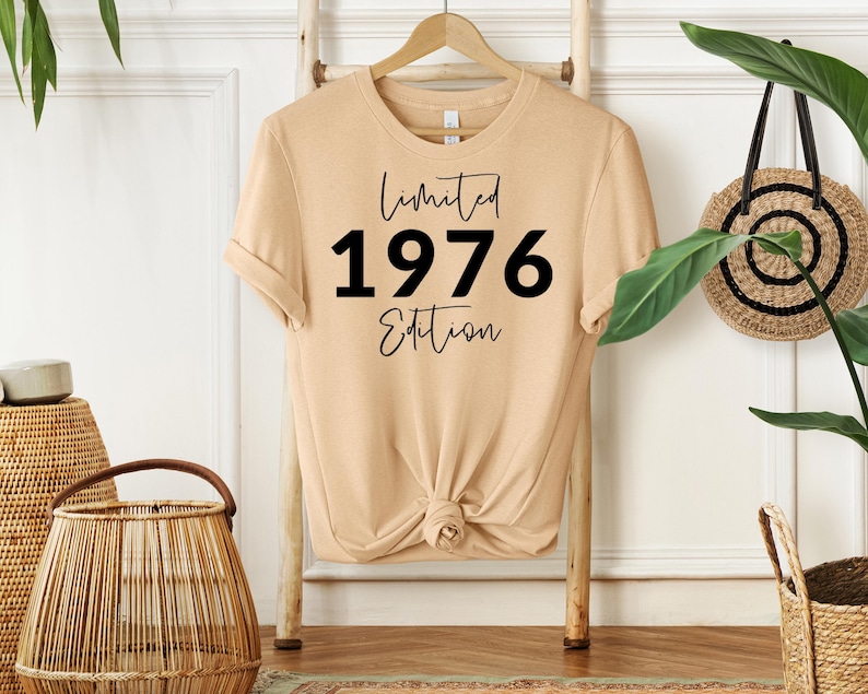 1976 Birthday TShirt UK, 50th Birthday Gifts for Women, 50th Birthday Tshirt, Vintage 1976 Birthday Shirt, Birthday Gift for Mum Grandpa sand