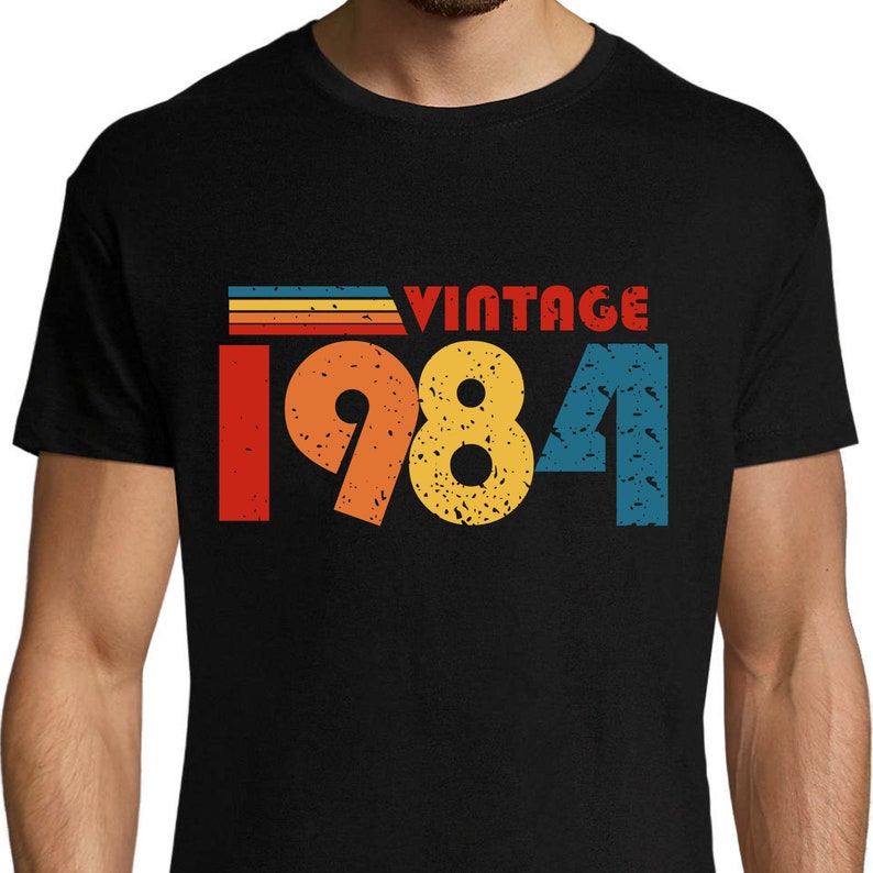 40th Birthday T-shirt, 1984 T-shirt, Birthday Gift for Women, Gift for Men Happy Birthday T Shirt, Birthday T-shirt Gift Black