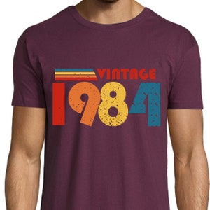 40. Geburtstag T-Shirt, 1984 T-Shirt, Geburtstagsgeschenk für Frauen, Geschenk für Männer alles Gute zum Geburtstag T-Shirt, Geburtstags-T-Shirt Geschenk Maroon