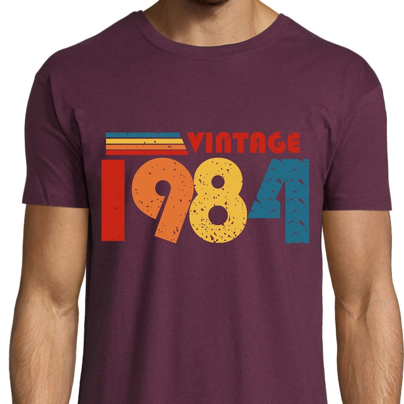 40th Birthday T-shirt, 1984 T-shirt, Birthday Gift for Women, Gift for Men Happy Birthday T Shirt, Birthday T-shirt Gift Maroon
