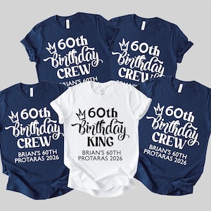 60th Birthday King Crew Shirt: 1966 Group Matching Tee