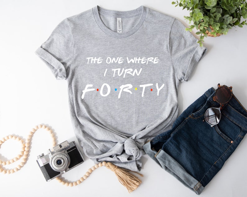 40th Birthday T Shirt 2023, 40th Birthday Gifts for Women Men, 40th Birthday Party Shirt, Birthday Gift for Mum, New Year Gift Heather Grey