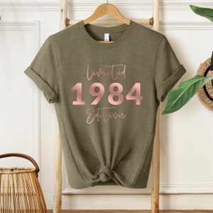 T-shirt 40e anniversaire, T-shirt 1984, cadeau d'anniversaire pour femme, t-shirt joyeux anniversaire, cadeau t-shirt d'anniversaire green