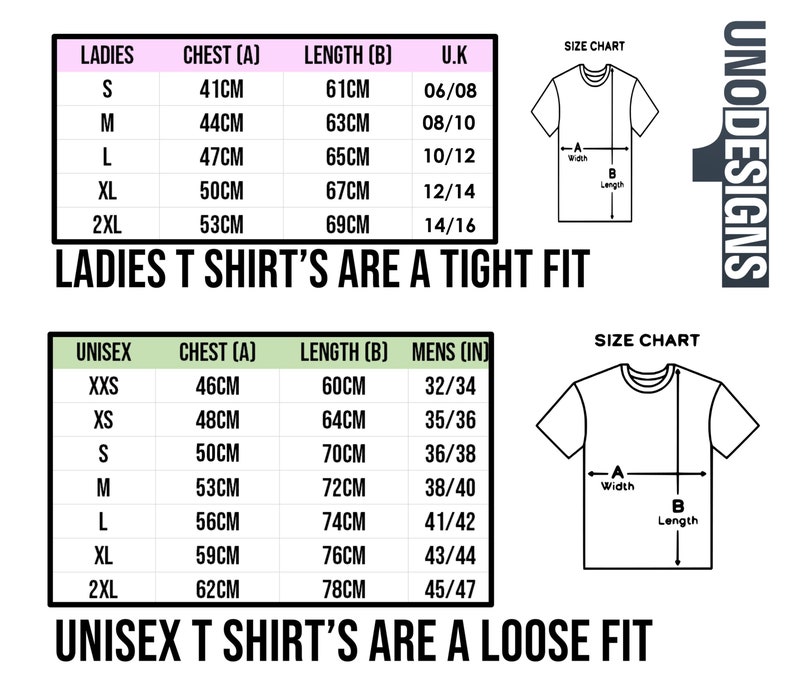 Size Chart for Women's T-Shirts - Accurate Measurements for Perfect Fit, Sizing Guide for Vintage Birthday Tees