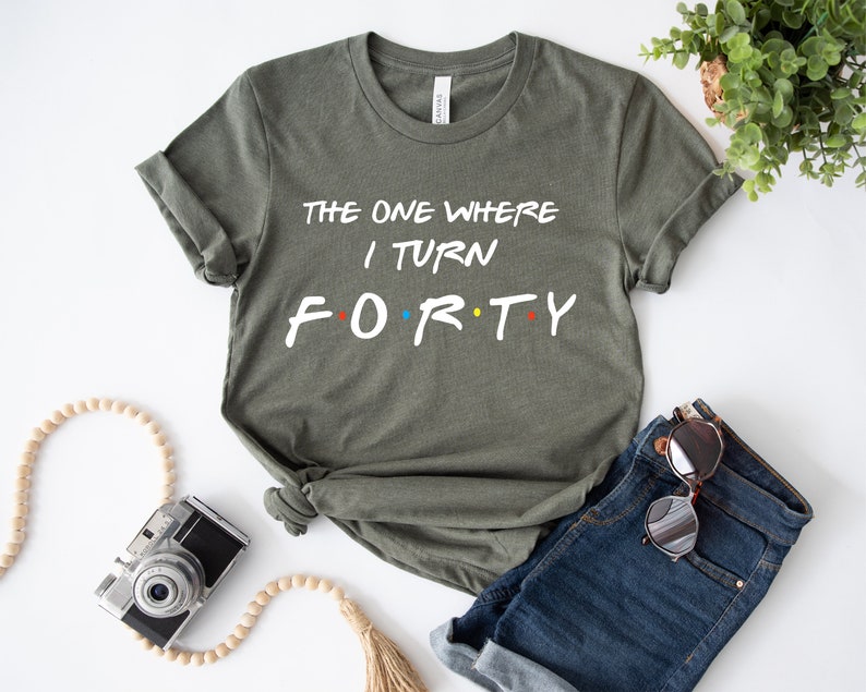 40th Birthday T Shirt 2023, 40th Birthday Gifts for Women Men, 40th Birthday Party Shirt, Birthday Gift for Mum, New Year Gift Green