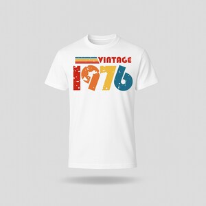 Vintage 1976 50th Birthday T Shirt 2026 fifty gift ideas White