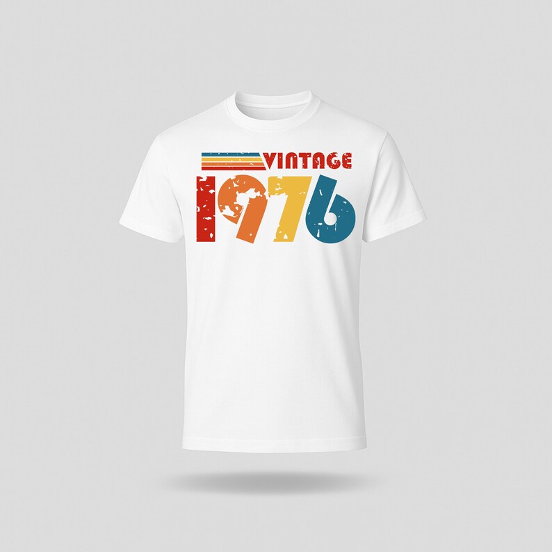 Vintage 1976 50th Birthday T Shirt 2026 fifty gift ideas White