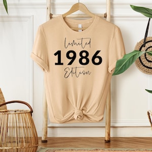 40th Birthday T-shirt, 1986 T-shirt, Birthday Gift for Women, Happy Birthday T Shirt, Birthday T-shirt Gift sand