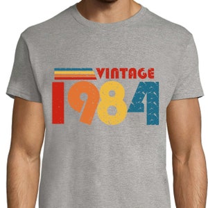 40th Birthday T-shirt, 1984 T-shirt, Birthday Gift for Women, Gift for Men Happy Birthday T Shirt, Birthday T-shirt Gift Grey
