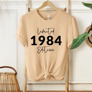 T-shirt 40e anniversaire, T-shirt 1984, cadeau d'anniversaire pour femme, t-shirt joyeux anniversaire, cadeau t-shirt d'anniversaire sand