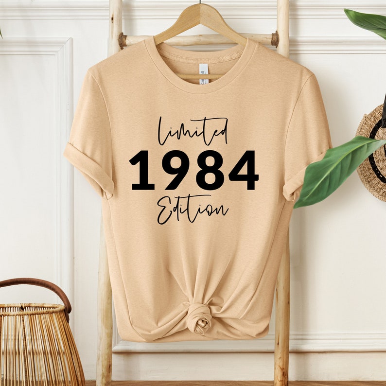 40. Geburtstag T-Shirt, 1984 T-Shirt, Geburtstagsgeschenk für Frauen, alles Gute zum Geburtstag T-Shirt, Geburtstags-T-Shirt Geschenk sand