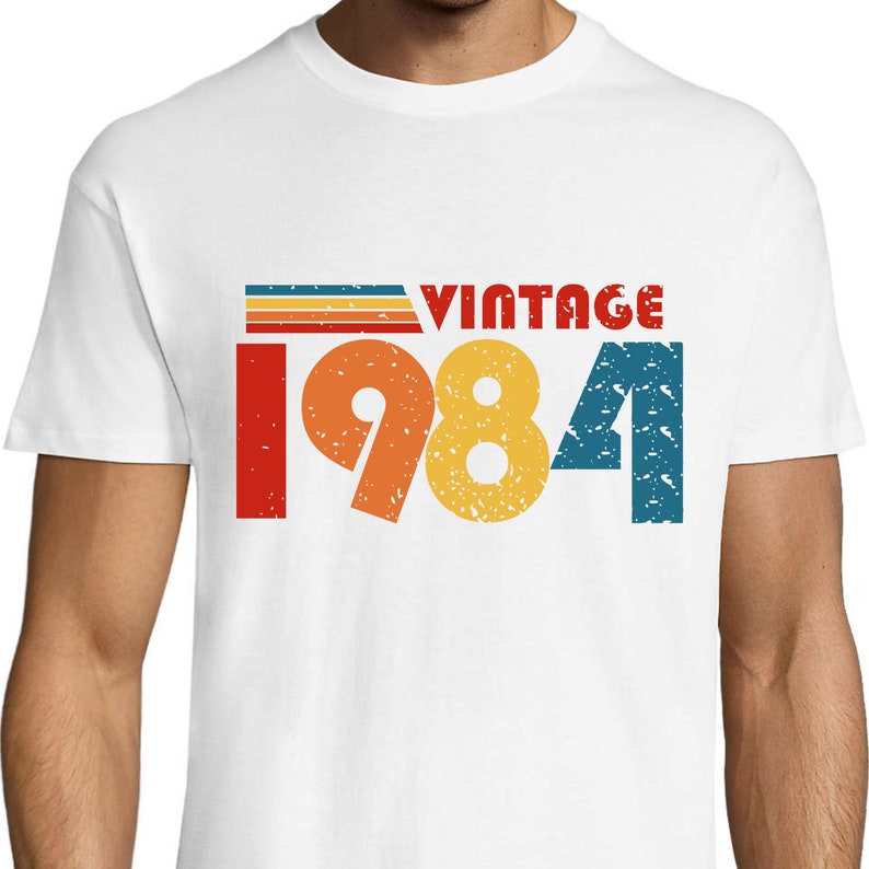40th Birthday T-shirt, 1984 T-shirt, Birthday Gift for Women, Gift for Men Happy Birthday T Shirt, Birthday T-shirt Gift White