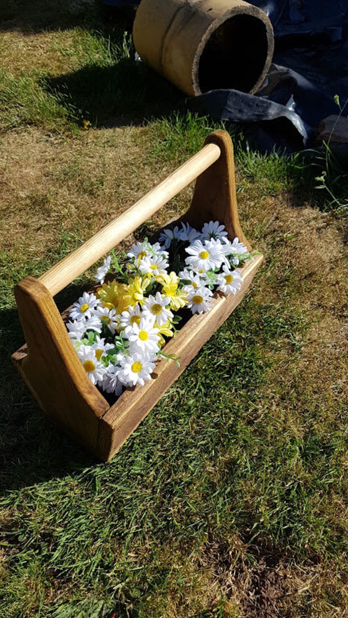 Outdoor Wooden Toolbox Planter Etsy