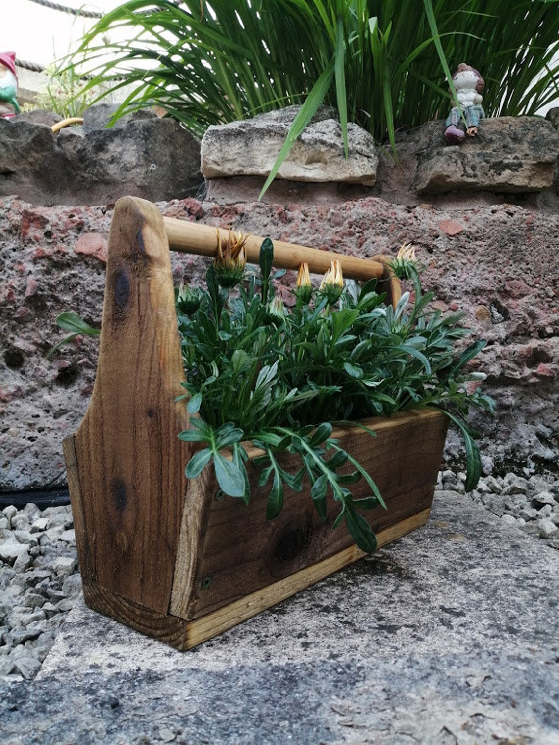 Outdoor Wooden Toolbox Planter Etsy