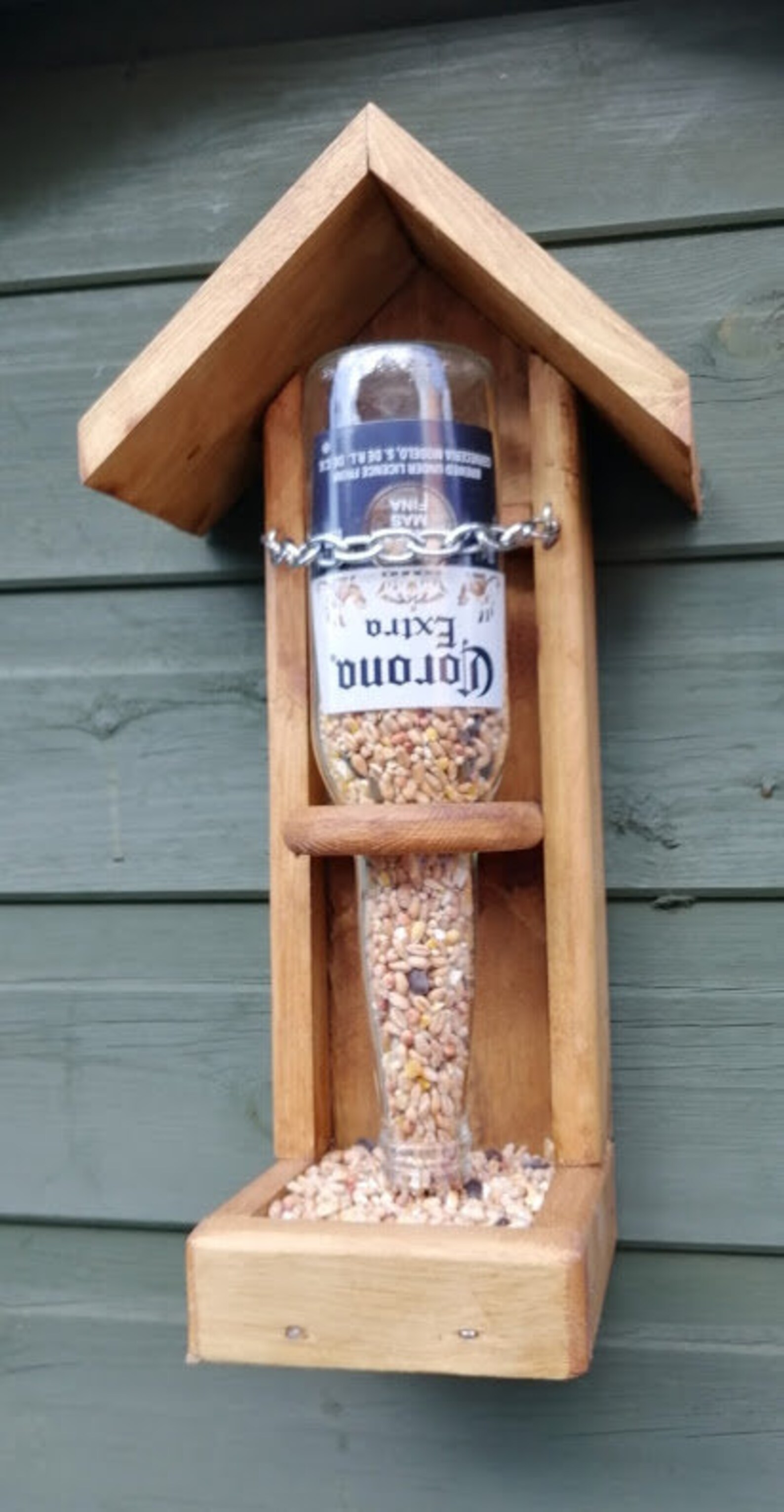 Handmade Beer Bottle Bird Feeder Etsy UK