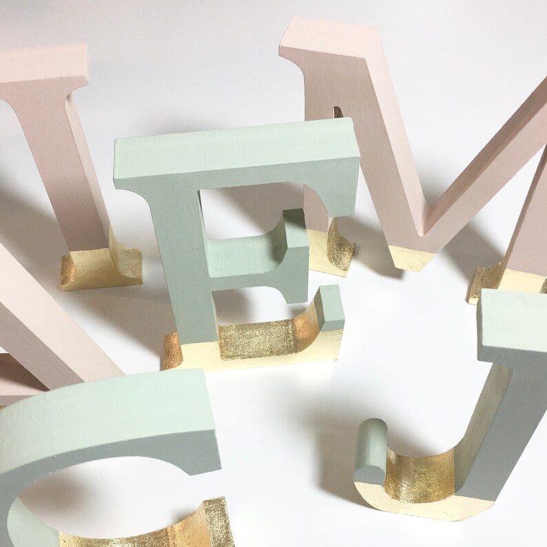 Personalised Hand Painted Nursery Wooden Letters / Initials Etsy UK