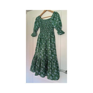 Women&#39;s BOHO Dress/ Cotton dress - Summer Cotton Dress - Hand Block Print Dress Gifts for Her - Birthday Gift / Summer Dresses / Midi Dress