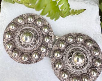Antique silver filigree buckle