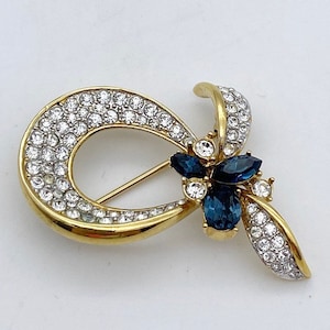 Vintage Attwood und Sawyer Brosche, funkelnde Diamanté-Brosche