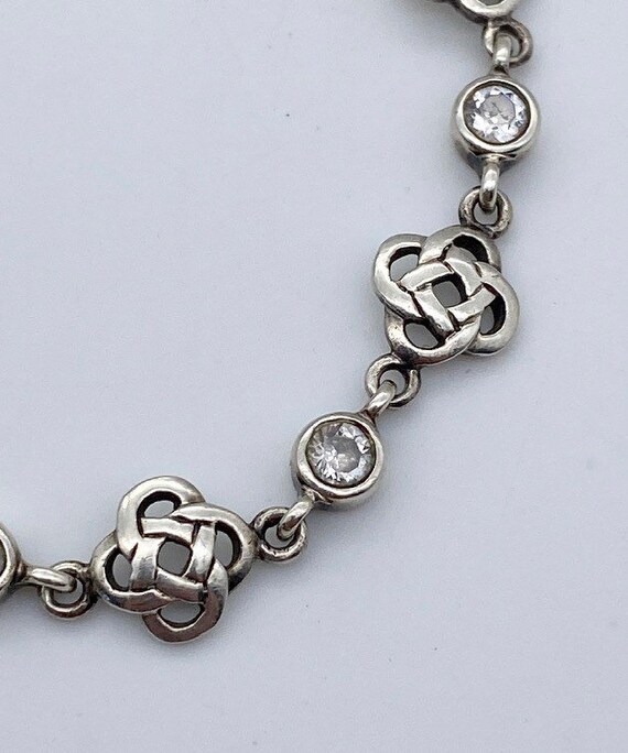 Vintage solid silver 925 celtic chrain bracelet d… - image 4