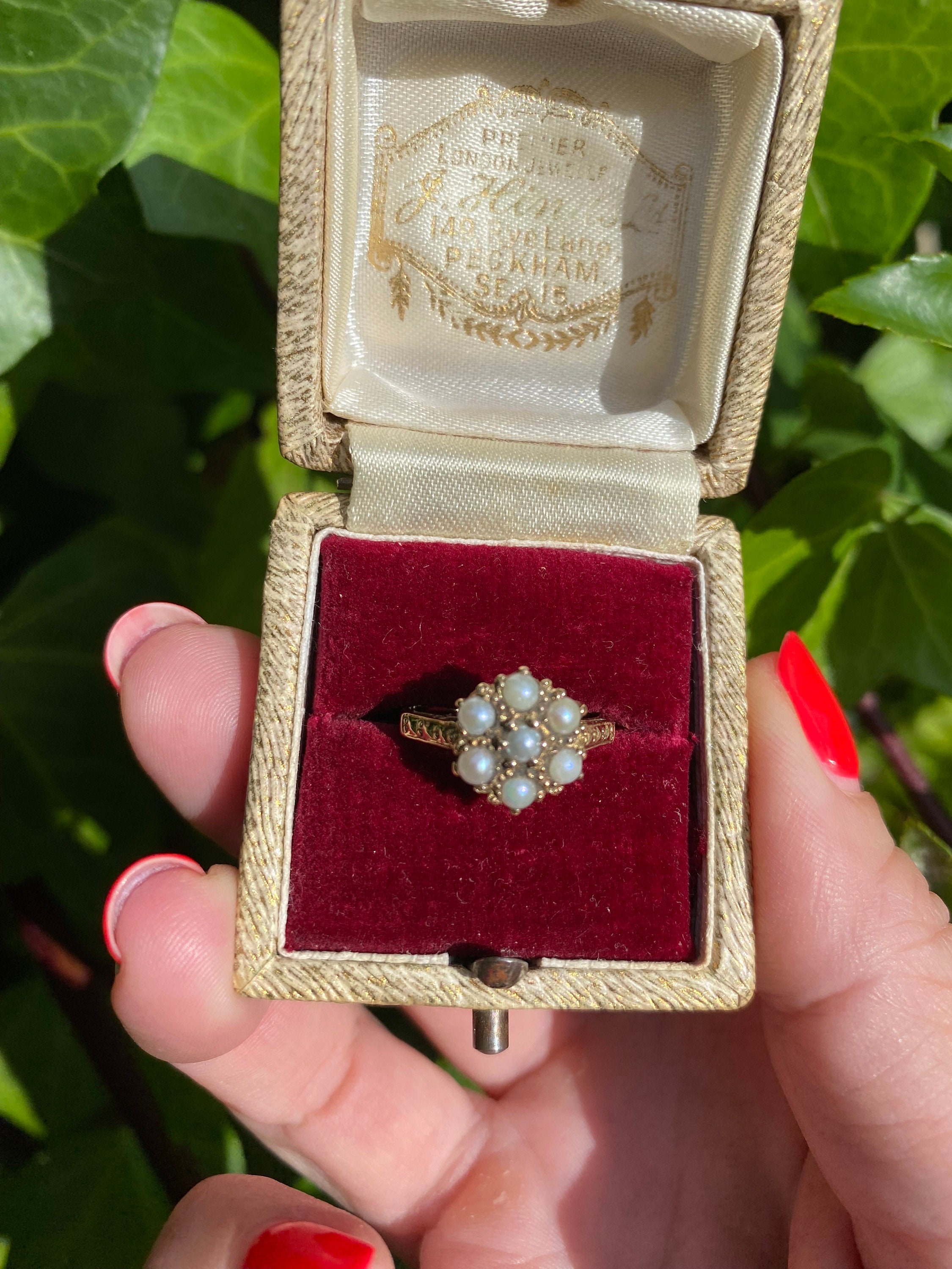 Antique 9ct Gold Seed Pearl Floral Ring Size J 1/2 US 5.25 Etsy