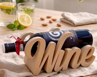 Wine Word Art Bottle Holder – 3D Printed