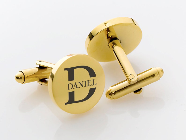gift for him for boyfriend husband Monogrammed black cufflinks any message
